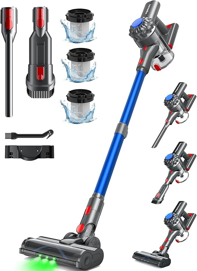 Akku-Staubsauger 450W – 40 kPa Saugleistung, 50 Min Laufzeit, Kabellos