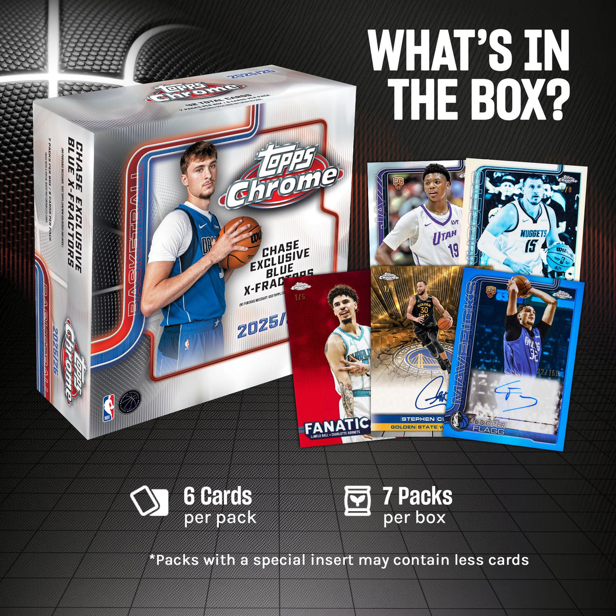 Topps 2025-26 Chrome Basketball - Fabrik versiegelt - Mega Box