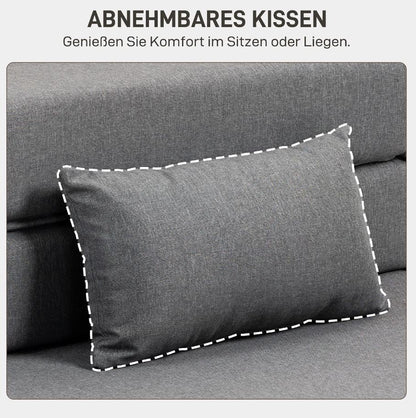 Schlafsessel 3 in 1 mit Leinenoptik, 80 x 80 x 64 cm, Dunkelgrau