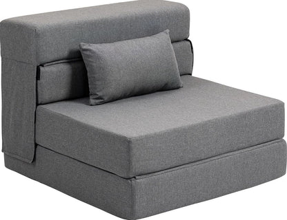 Schlafsessel 3 in 1 mit Leinenoptik, 80 x 80 x 64 cm, Dunkelgrau