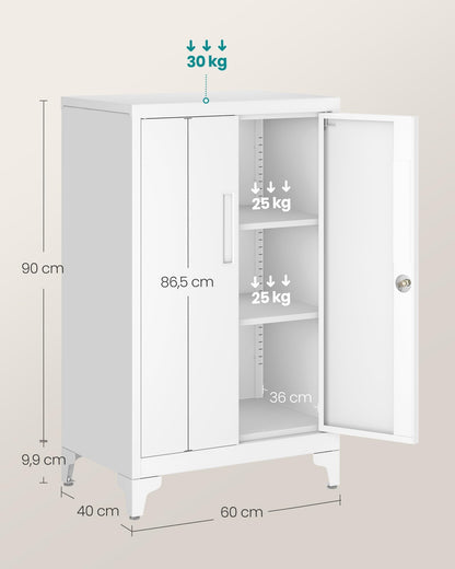 Aktenschrank mit 2 Türen, abschließbar, aus Stahl