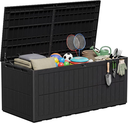 Amopatio Auflagenbox 680L – XXL Gartenbox wasserdicht aus Harz, abschließbar