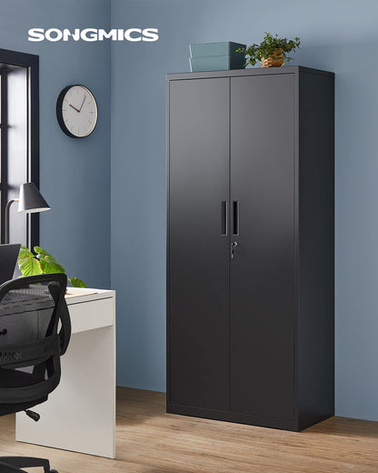Aktenschrank mit Doppeltüren, Schloss, 5 Ebenen, 80 x 40 x 180 cm