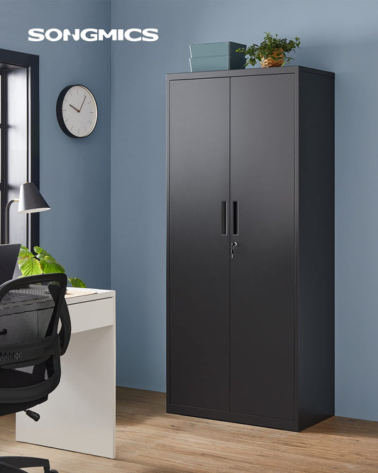 Aktenschrank mit Doppeltüren, Schloss, 5 Ebenen, 80 x 40 x 180 cm