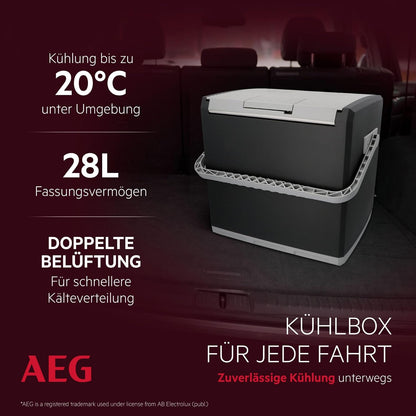 AEG KK 28 Kühlbox – 28L, 12V/230V, Doppelventilator, FCKW-frei