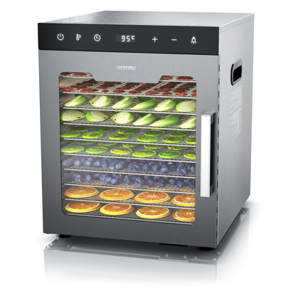 Arendo Dörrautomat Edelstahl 8-fach – 500W, 30–90°C, GS-geprüft