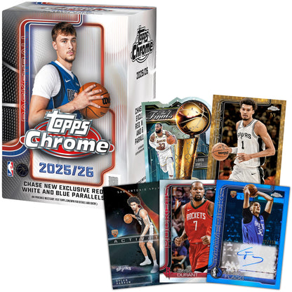 Topps 2025-26 Chrom-Basketball, werksseitig versiegelt, Vorteilsbox