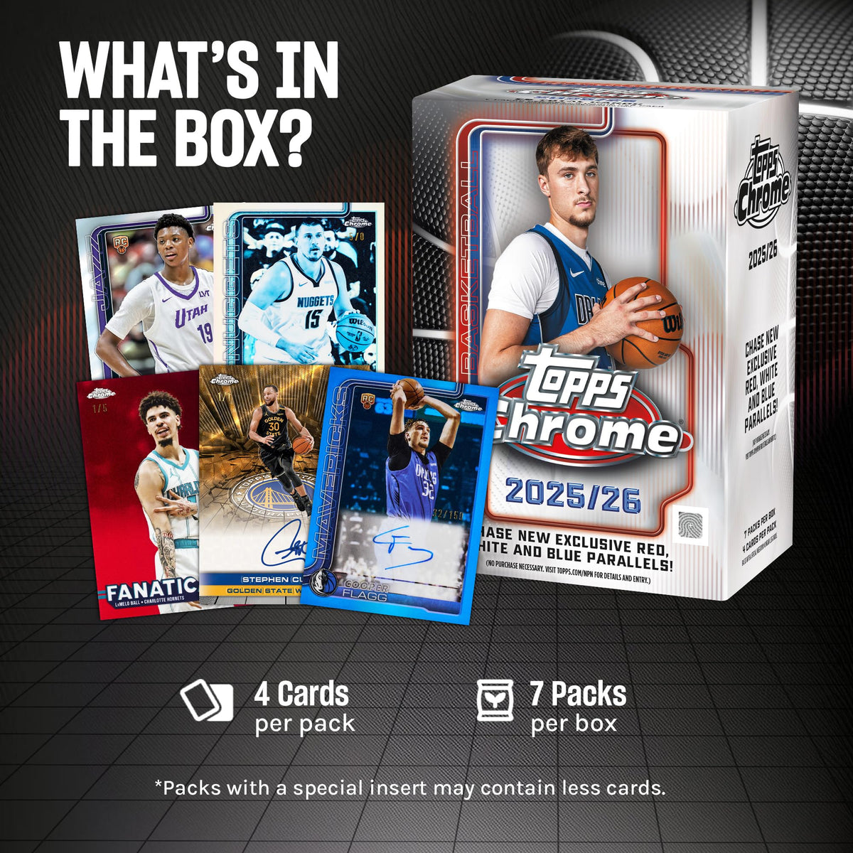 Topps 2025-26 Chrom-Basketball, werksseitig versiegelt, Vorteilsbox