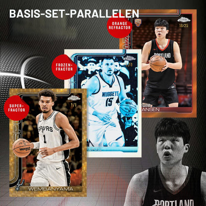 Topps 2025-26 Chrom-Basketball, werksseitig versiegelt, Vorteilsbox