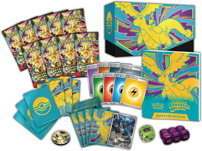 Pokémon-Sammelkartenspiel: Top-Trainer-Box Mega-Entwicklung – Erhabene Helden (1 Vollbild-Promokarte, 9 Boosterpacks & Premium-Zubehör)