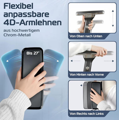 Ergonomischer Bürostuhl mit Lendenwirbelstütze, bis 150 kg, 195 cm
