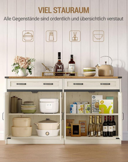 Sideboard Buffetschrank mit 2 Schubladen, 4 Türen, 40 x 140 x 80 cm