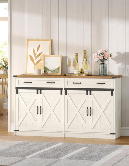 Sideboard Buffetschrank mit 2 Schubladen, 4 Türen, 40 x 140 x 80 cm