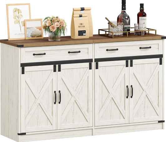 Sideboard Buffetschrank mit 2 Schubladen, 4 Türen, 40 x 140 x 80 cm
