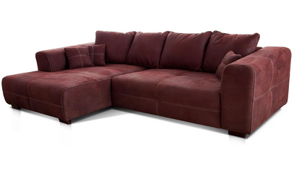 XXL Ecksofa mit Longchair Links, Rücken- & Zierkissen, Industrial Style, 285 x 69 x 170 cm