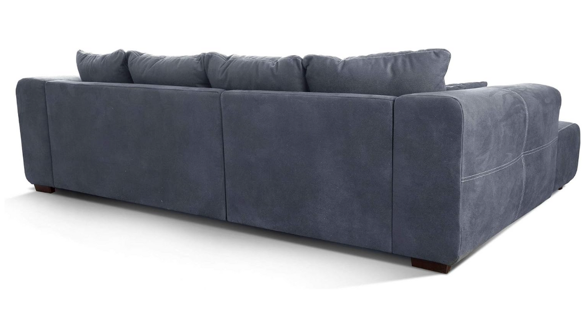 XXL Ecksofa mit Longchair Links, Rücken- & Zierkissen, Industrial Style, 285 x 69 x 170 cm