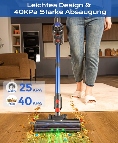 Akku-Staubsauger 450W – 40 kPa Saugleistung, 50 Min Laufzeit, Kabellos