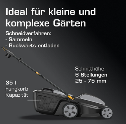 Alpina AL1 34 E Elektro-Rasenmäher – 1200W, 34cm Schnittbreite, 6-fach verstellbar