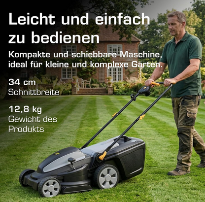 Alpina AL1 34 E Elektro-Rasenmäher – 1200W, 34cm Schnittbreite, 6-fach verstellbar
