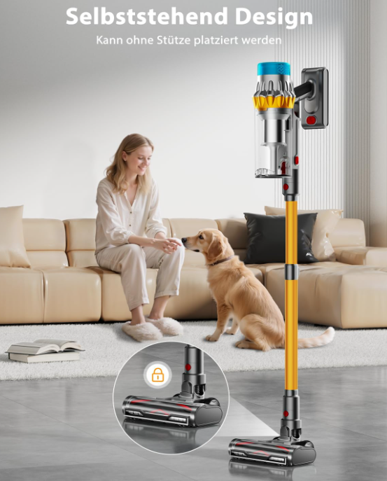 Akku Staubsauger 650W – 55 kPa Saugleistung, 70 Min Laufzeit, Kabellos