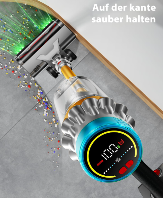Akku Staubsauger 650W – 55 kPa Saugleistung, 70 Min Laufzeit, Kabellos
